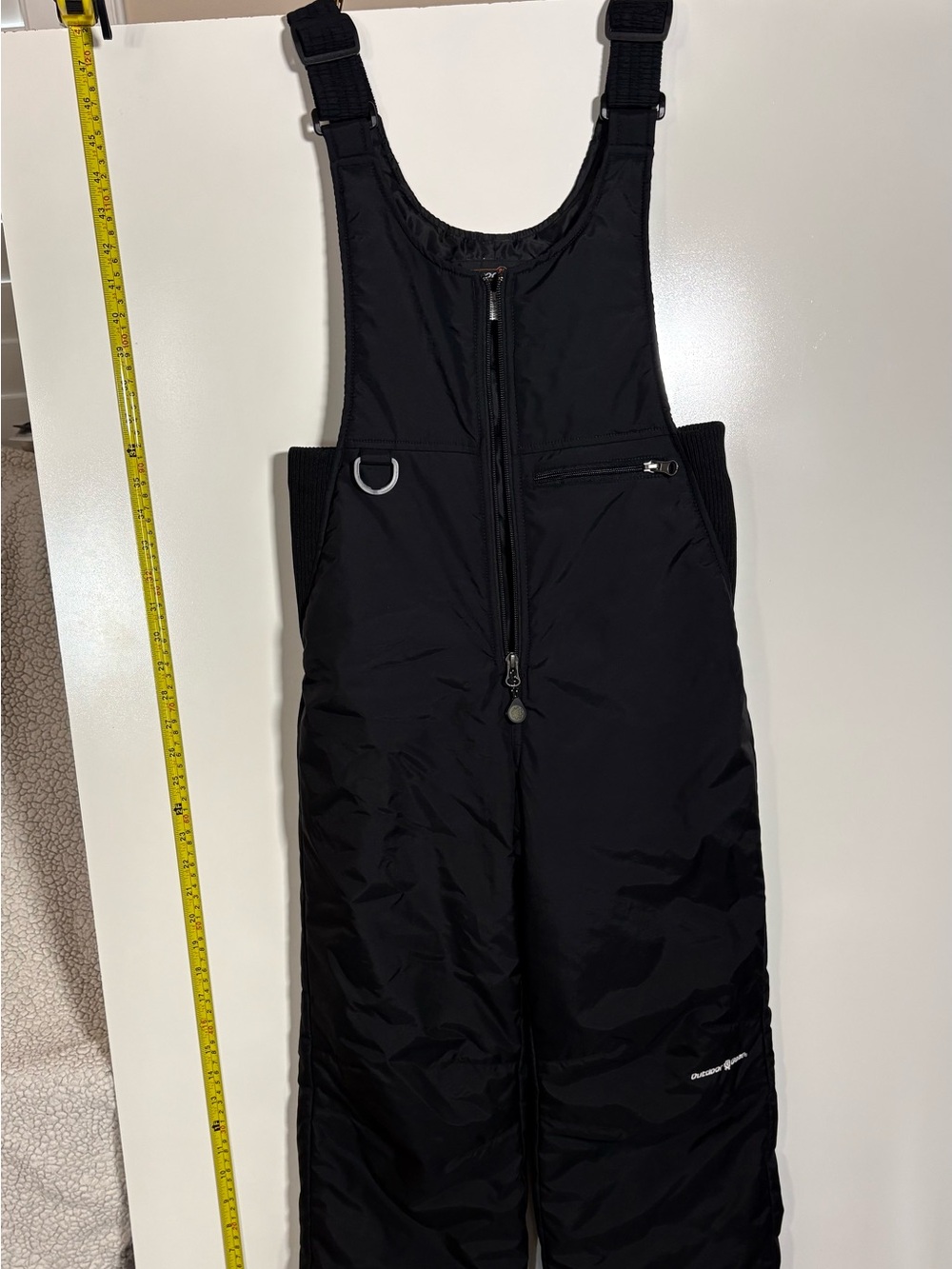 Kids Black Insulated Snow Bibs with Adjustable Straps
